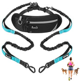 SlowTon hands free leash 2 dogs waist belt offers hands-free control for walks