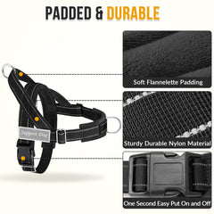 SlowTon No Pull Harness reflective strips boost visibility during night walks.