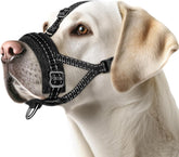 SlowTon Soft Dog Muzzle with detachable head strap for secure fit.