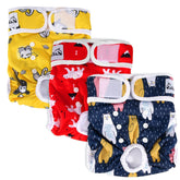 SlowTon 3 pack female dog diapers in colorful patterns for daily use and comfort