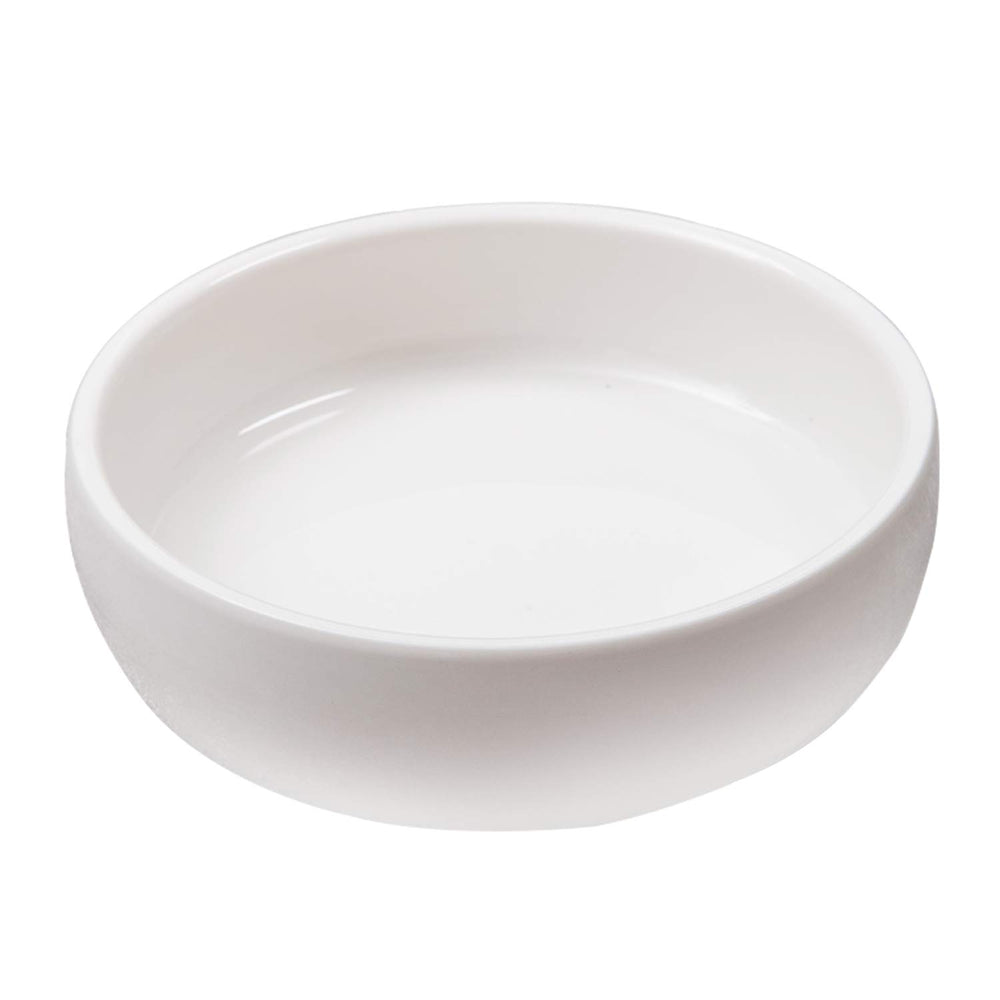 SLSON ceramic pet bowl top view shows stable, heavy design for fuss-free feeding.