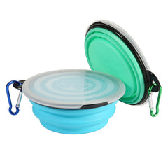SLSON collapsible bowl folded compact shows space-saving design for backpacks.