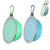SLSON collapsible bowl with cover lids keeps pet meals clean while traveling.
