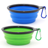 SLSON collapsible dog bowl blue ready for travel and on-the-go hydration