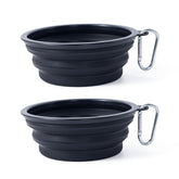 SLSON collapsible dog bowl extended for on-the-go feeding and hydration.