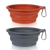 SLSON collapsible dog bowl folded for compact travel.