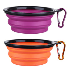 SLSON collapsible dog bowls orange purple travel-ready hydration