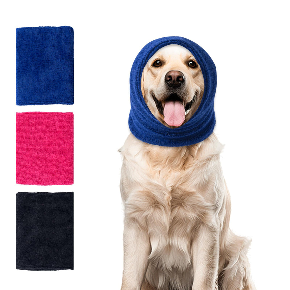 SLSON dog calming hoodie blue front view supports peaceful walks during fireworks and thunderstorms