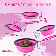 SLSON folded dog bowl compact, space-saving design for easy packing.