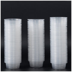 SLSON Gecko Cups 0.5 oz transparent 100-pack for precise reptile feeding.