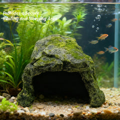SLWHYZL reptile hideout front open, easy access for thermoregulation.