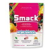 Smack Very Berry Chicken dog food bag highlights grain-free formula for easy feeding