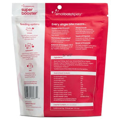 smallbatch Freeze Dried Beef Bites ingredients panel highlighting beef and organic veggies.