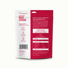 Smallbatch freeze-dried dog treats beef liver closeup: rich texture for training rewards.