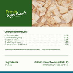 smallbatch-pets-grain-free-pollock-treats features a simple recipe ideal for training rewards.