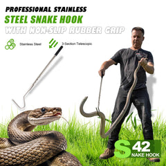 Smarkey snake grabber tool in rust-resistant stainless steel for reliable handling.