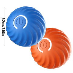 Smart Jumping Ball for Dogs blue action shot demonstrates automatic movement stimulating instinctive play.