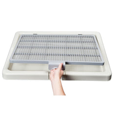 Smart Paws corgi potty toilet side view highlights slim profile for smaller spaces