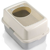 Smart Paws Covered Litter Box front view highlights roomy interior for multi-cat use and reduced litter scatter.