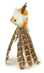 SmartyKat Toss-A-Fox brown head-detail toy entices hunting instincts with plush and feathers.