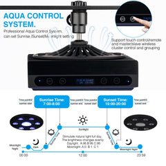 SMATFARM 60W reef light enables master-slave control across multiple fixtures.