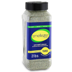 Smelleze 2lb yard odor eliminator bottle for outdoor turf odor control.
