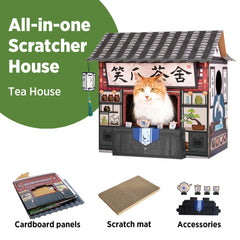 Smile Paws tea house design cat bed adds cozy lounge and visual charm.