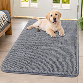 Smiry dog door mat 40x32 absorbs mud and moisture at the entryway.