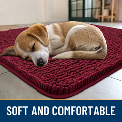 Smiry dog door mat absorbency-chenille demonstrates moisture and dirt trapping at the doorway