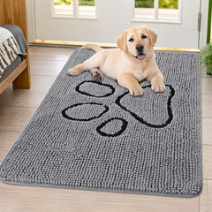 Smiry dog door mat absorbent-dirt-trap captures mud and moisture at entryways.
