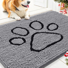 Smiry dog door mat with absorbent dirt-trap texture for cleaner entryways.