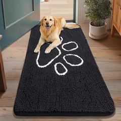 Smiry dog door mat with absorbent dirt-trapper traps moisture for cleaner entryways.