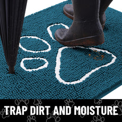 Absorbent fibers in Smiry mat trap moisture and dirt at the doorway.