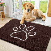 Smiry dog door mat chenille closeup shows plush texture and dirt capture.