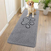 Smiry dog door mat chenille texture closeup highlights plush comfort and durability for everyday use.