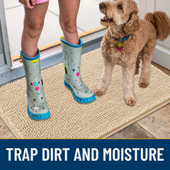 Smiry dog door mat entryway beige closeup complements indoor entrances with cozy looks.