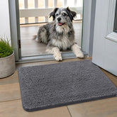 Smiry Dog Door Mat Muddy Paws 24x16 front view reduces tracking at entry