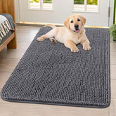 Smiry dog door mat muddy-paws 40x32 shows absorbent entryway usage for moisture and dirt control