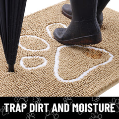 Smiry Dog Door Mat shows soft chenille texture for comfortable pauses