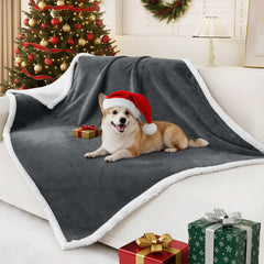 Smiry Waterproof Blanket closeup shows waterproof surface protecting furniture from spills