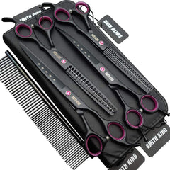 Smith King 7in straight scissors close-up shows durable sharp edge for precise trims.