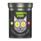 Smokey's Stash Silvervine Haze bottle showcases potent catnip blend for playtime