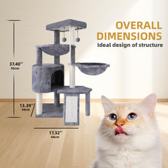 Smouatou Xin grey cat condo provides private retreat and safe napping.