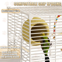 SNAAT bird cage removable-tray makes cleaning fast and mess-free