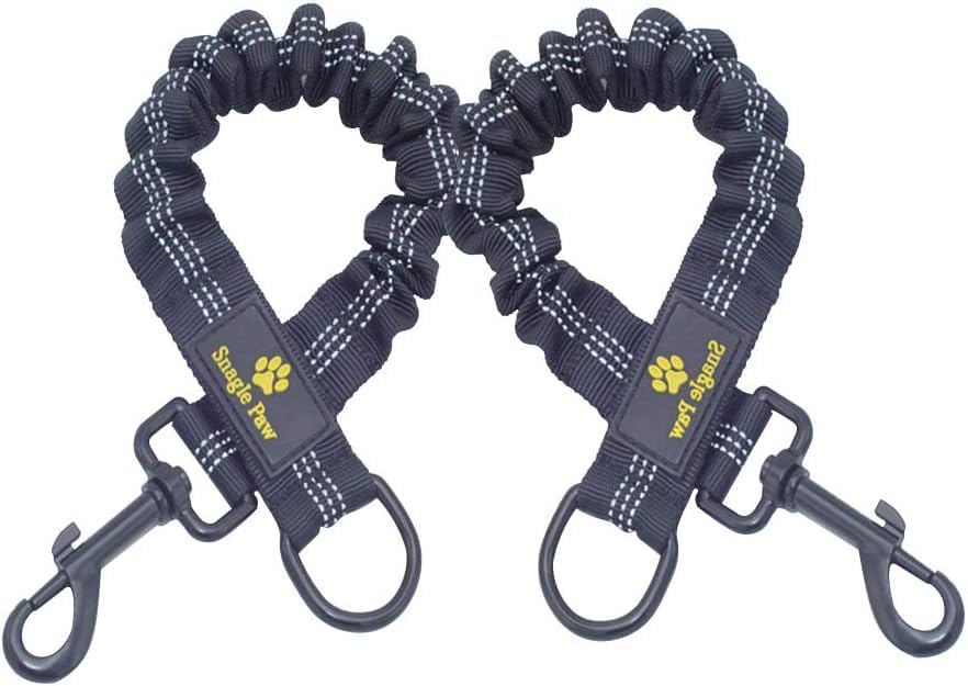Snagle Paw bungee leash extension extended to 16-24in with shock-absorbing reach for smoother walks