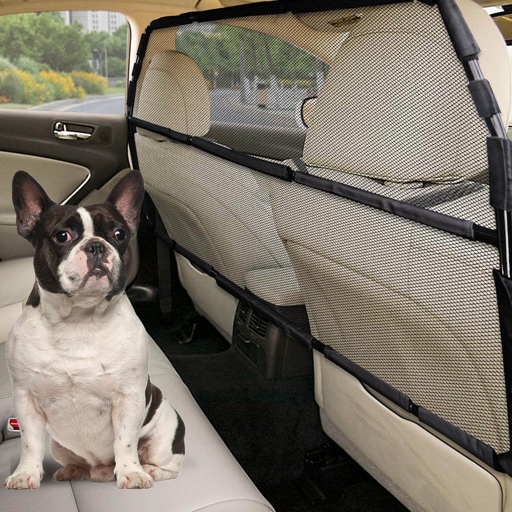 Snagle Paw dog car barrier assembly view highlights durable one-piece construction for stability.