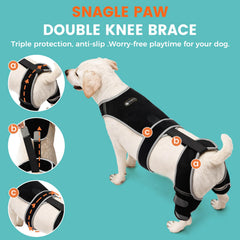 Snagle Paw triple-anti-slip design helps keep the knee brace in place during activity.