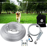 Snagle Paw dog runner cable 100ft demonstrates sturdy tie-out for safe outdoor play.