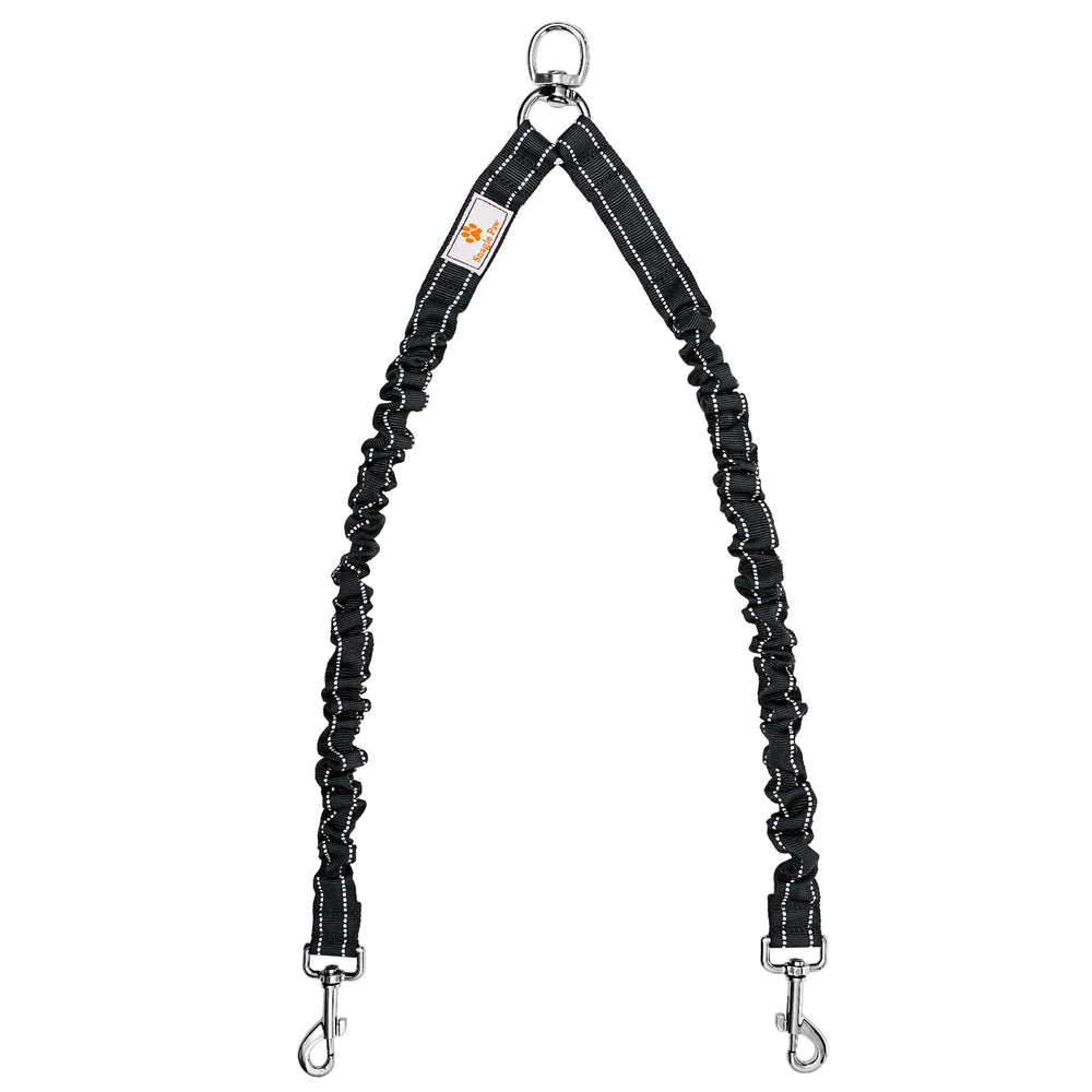Snagle Paw double dog leash coupler in use enables two-dog walks with one hand