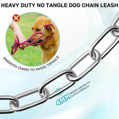 Snagle Paw heavy-duty dog chain leash rust-proof coating seen in outdoor use.